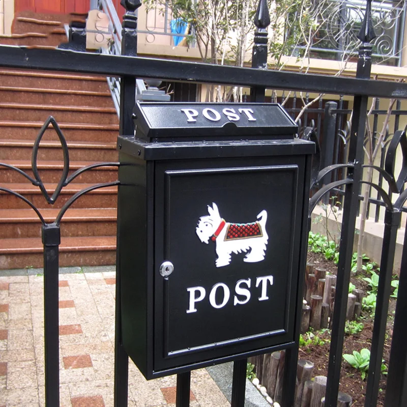 Villa Outdoor Mailbox Wall-Mounted Rainwater Proof Mailbox with Lock Post Box Large Idyllic and Creative Letter Box