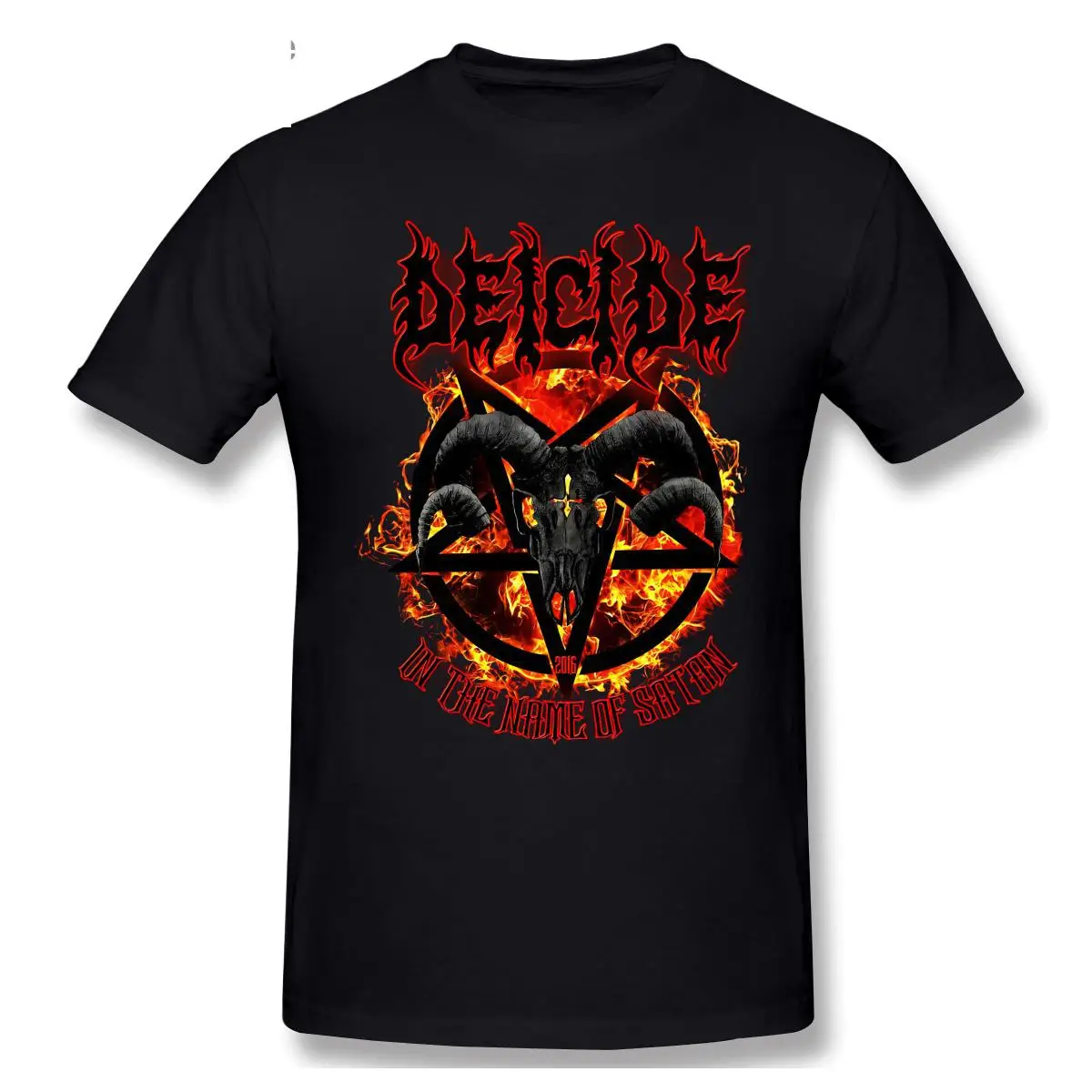 

Deicide Skullgoat T Shirts Men's Fashion Short Sleeve TShirt Homme Summer Round Neck Cotton T-Shirt Tee Tops Gift
