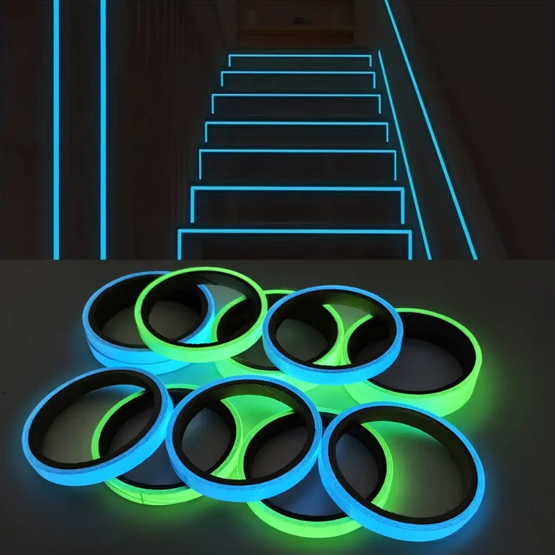 Self-adhesive Luminous Safety Tape DIY Decorative Glowing Tape Stage Stair Safety Warning Tape Green Fluorescent