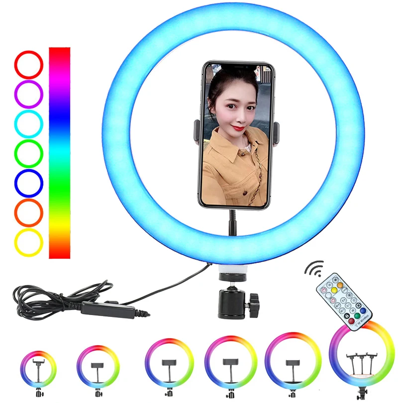 RGBRingLightSelfieLight14inch12inch10inchPhotoRinglightRemoteControlDimmableLED