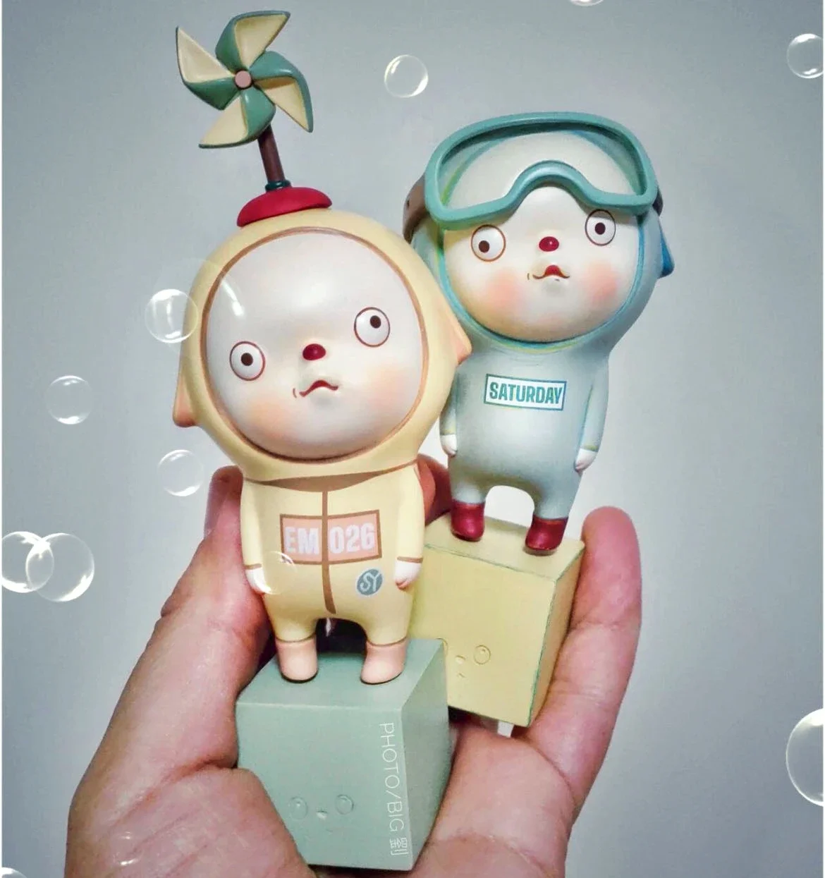 Sooya Emo Dairy Cattle Figure Toy Piggy Cow Head with Mini Duck 