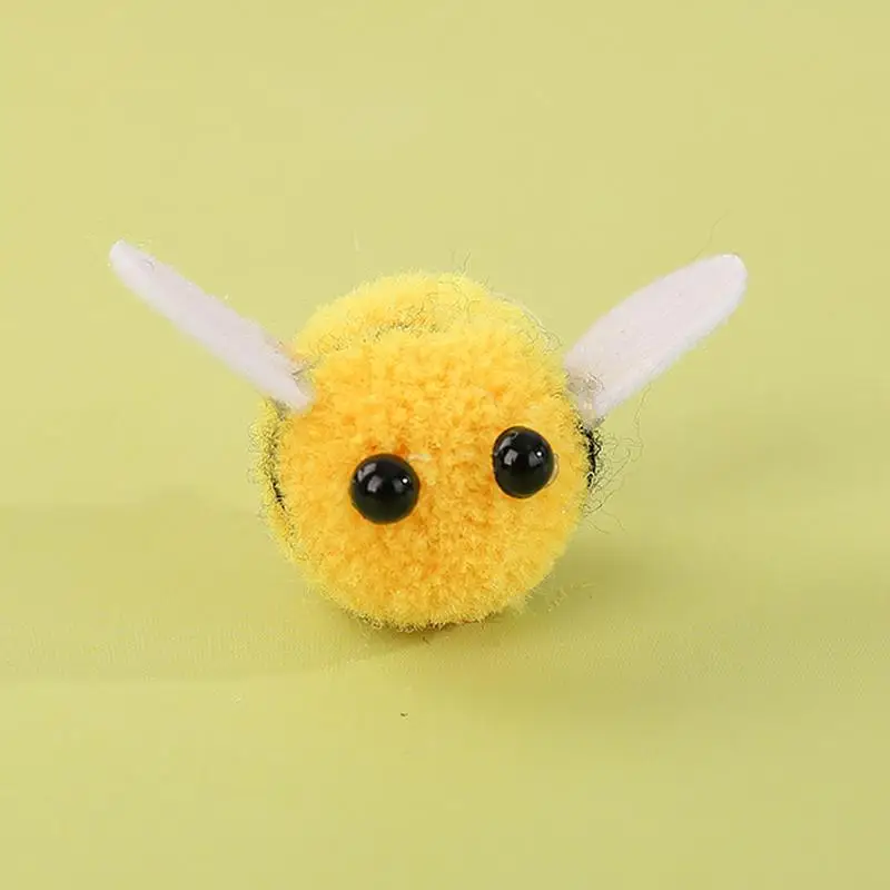 Felt Ball Wool Felt Little Bee Headdress Cute Creative Mini Bee Yellow Artificial Bees Crafts Clothing Decor 50pcs