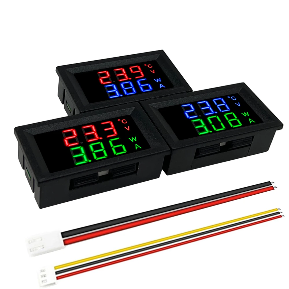Digital Voltmeter DC 100V 10A Voltmeter Ammeter Blue Red LED Amp Dual Digital Volt Meter Gauge