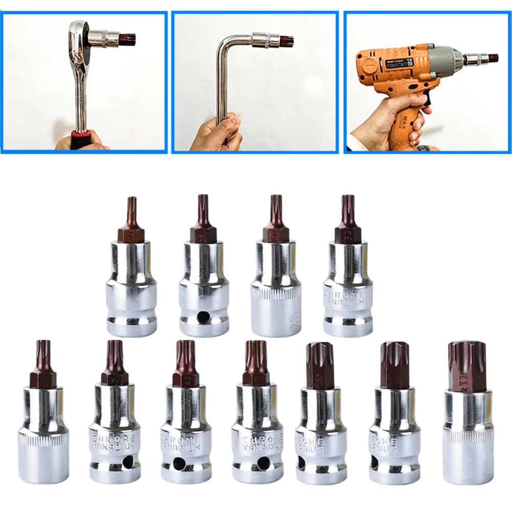 1pc T20-T70 Hex Kopf Schraubendreher Bit Torx Bit Steckdosen 1/2 zoll Steckschlüssel Schlitz Spitze Schraubendreher Bit Hand werkzeuge – Detail 1