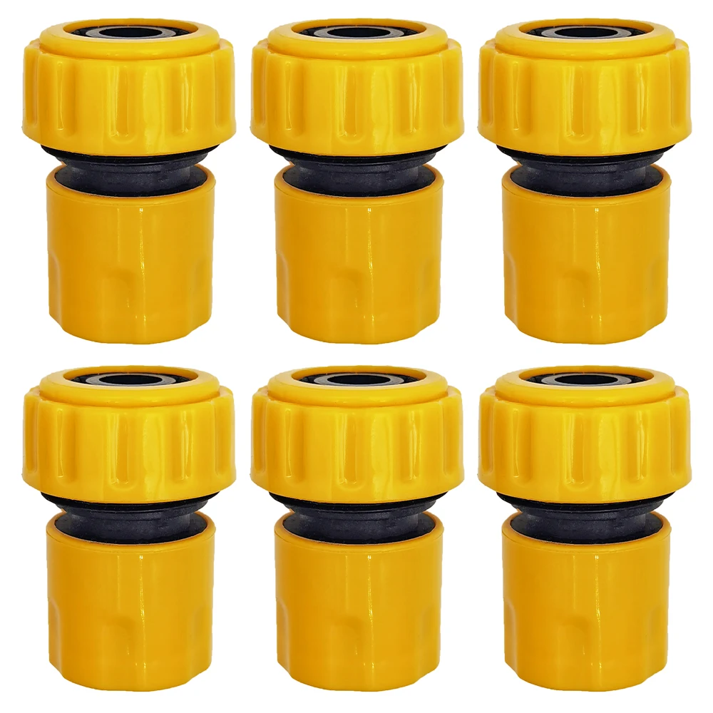

6PCS 3/4 1/2 inch Garden Hose Pipe Repair Connector Fitting Tubing Quick Connection for Drip Irrigation Watering Greenhouse