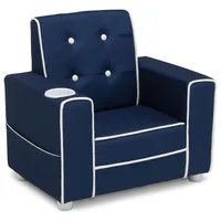 Chelsea Kids Upholstered Chair with Cup Holder, Navy 1