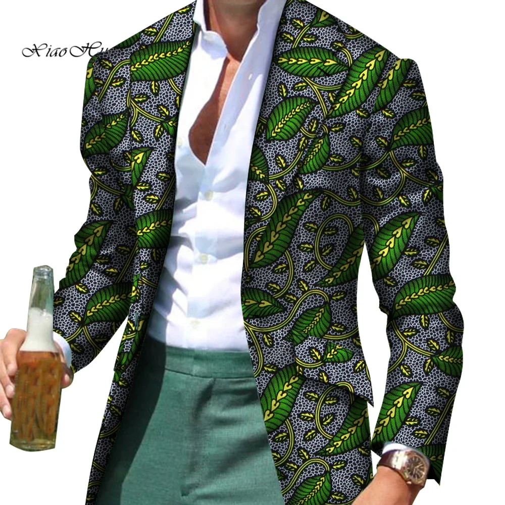 African Men Clothes Smart Causal Customized Slim Fit Fancy Suit Blazer Jackets Formal Coat Business Dashiki Party Wedding WYN530 4
