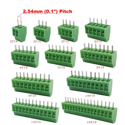 5/10pcs KF128 2.54mm 0.1" Pitch Mini PCB Screw Terminal Block Connector for Wires 2P 3P 4P 5P 6P 7P 8P 9P 10P 12P 16P Terminal - Image 2