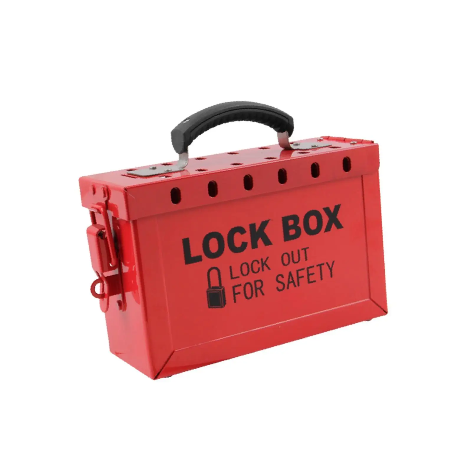 Lock Box Efficiency Lightweight Convenient Red Lockout Tagout Box Lockout Box Padlock Box for Car Factory Device Management
