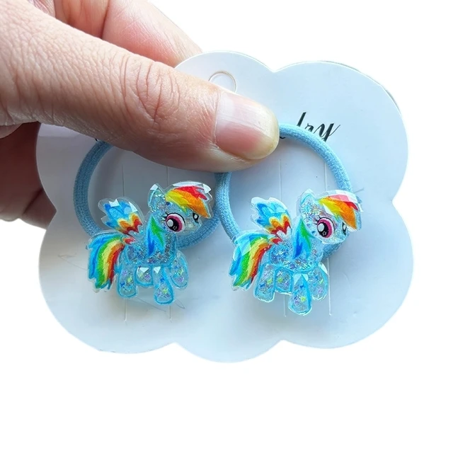 2PCS New Unicorn Cute Girls Elastic Hair Bands Kids Princess Hair Accessories Children Hair Ties Baby Headwear