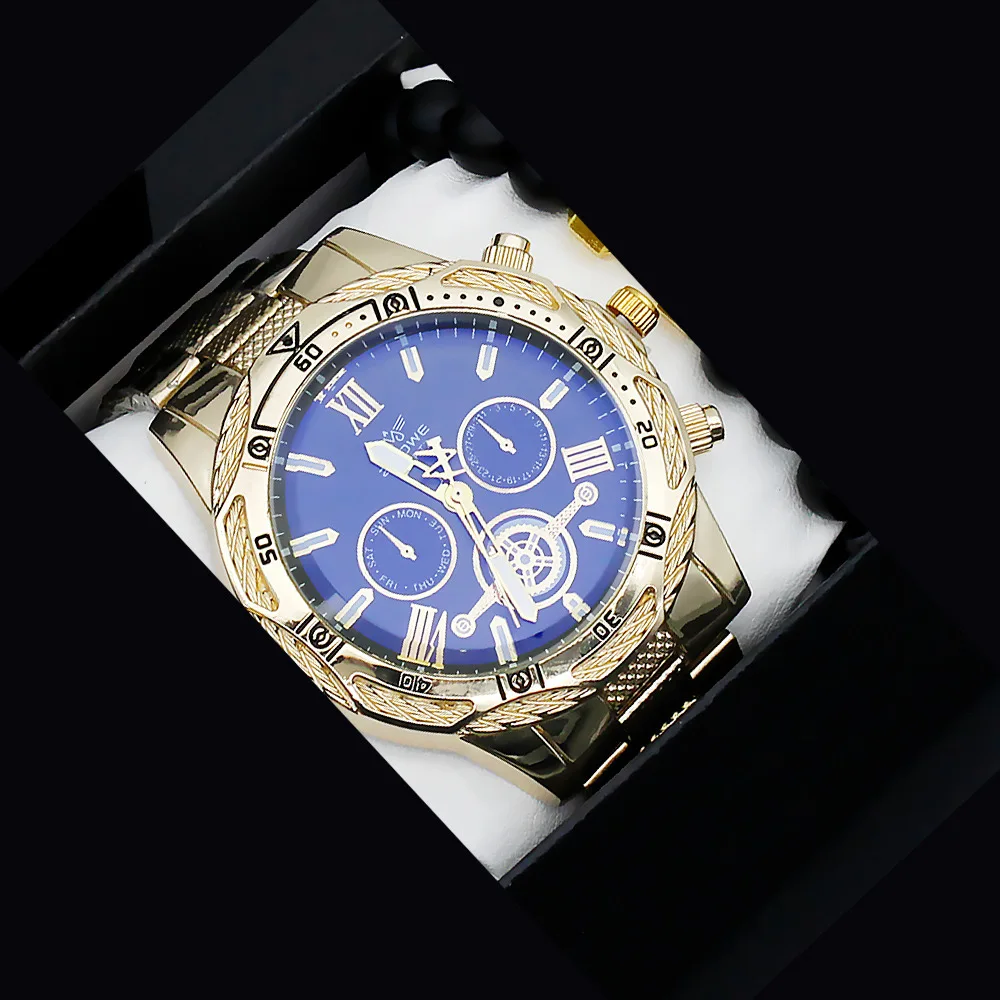 3Pcs Set Punk Style Big Dial Men Quartz Watches Casual Luxury Top Quality Men's Wristwatch With Bracelets relogios masculino+Box