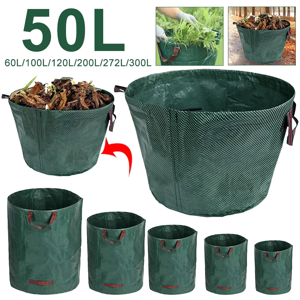 Yard Fallen Leaves Trash Garbage Bags 50L-300L Plant Clippings Bag Handles for Gardening Bag Debris Grass Clipping Lawn Pool garden waste bag