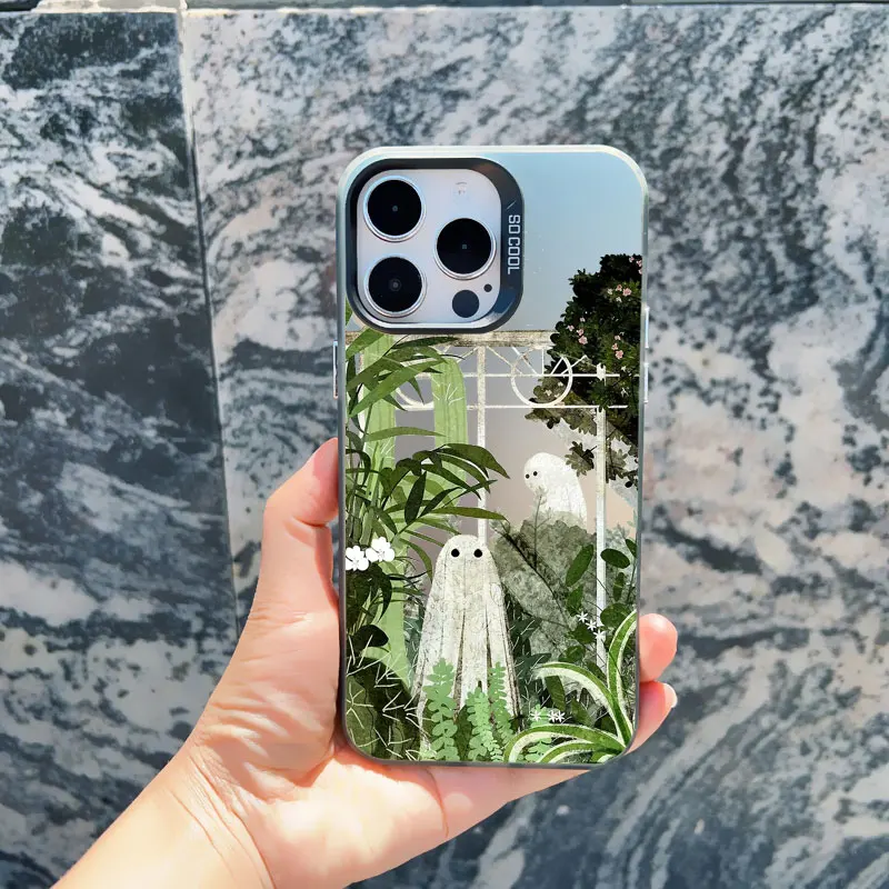 Niedliche Geister-Schutzhülle für iPhone 17 16 15 14 Plus Pro Max 13 12 Pro Max 13 Mini 11 mit Laserschutz-Rückseite – Detail 2