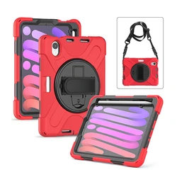 Durable Kids Shockproof Rugged Tablet Case for iPad mini 6 2021 (Red)