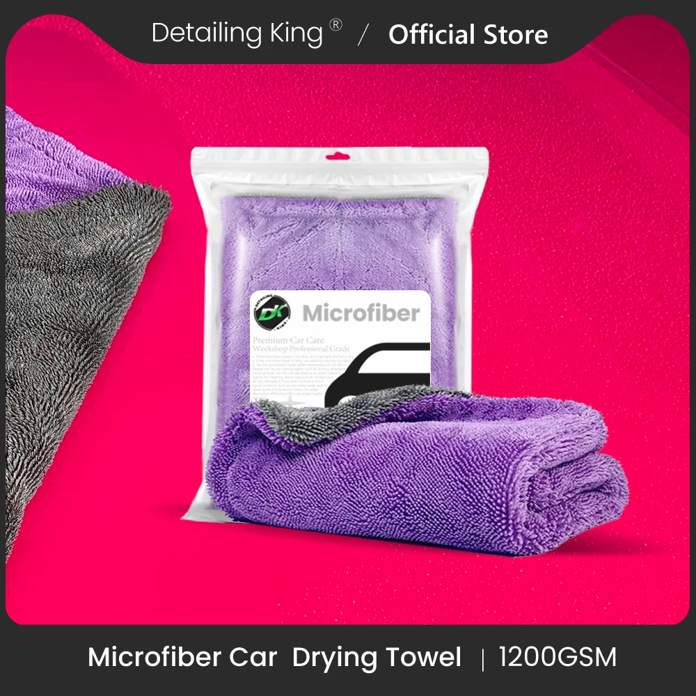 Wash Car Towel Microfiber Cleaning Towel Cleaning Towel 1200GSM Microfiber Double-Twist Loop Drying Towel for Auto Detail