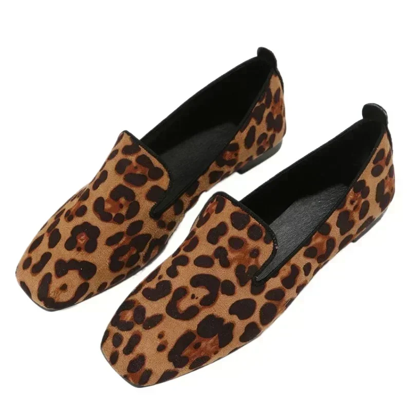 New 2024 black Velvet Ballet Flats Women Mary Jane Flats Shoes Leopard Print Round Toe Flat Shoes for Women Large Size 36-43 6