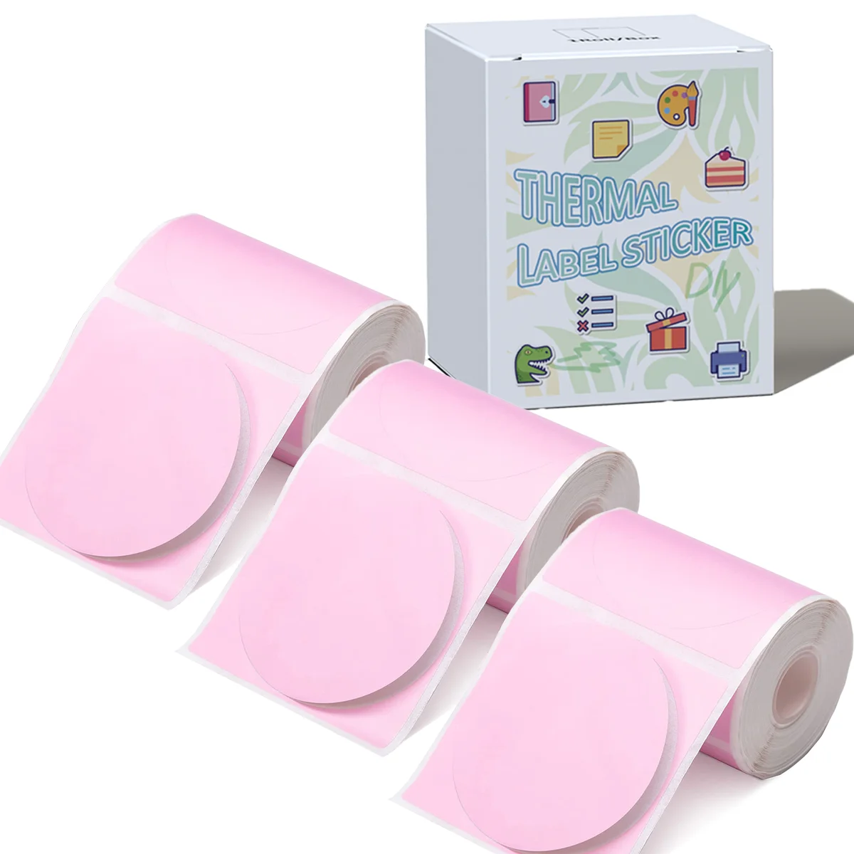 50X50mm 자가 접착식 분홍색 감열 라벨, 강력 접착, M110/M120 프린터용,..