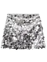 Women Fashion With Sequined Solid Side Zipper Mini Skirt Vintage High Waist Female Chic Lady Skirts - Image 2