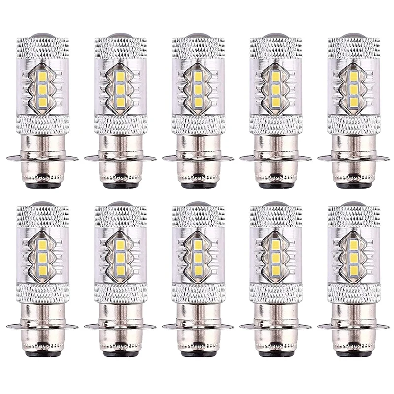자동 LED 주차 헤드라이트 전구, 백색 안개등 전구, 6000K, 10X H6, 12V, 80W
