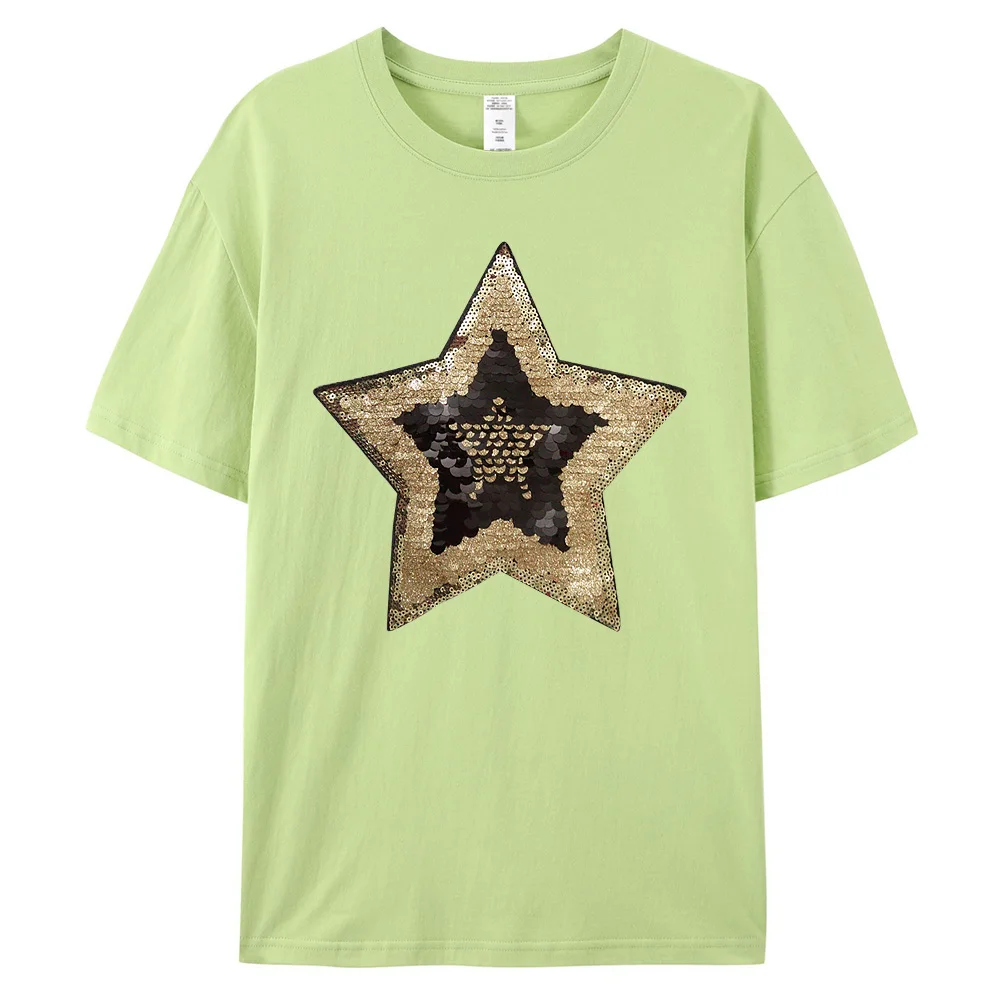 Shirts Cotton Women Sequins | Tee Shirt Rhinestones Sequins Shirts Cotton Women Sequins | Tee Shirt Rhinestones Sequins