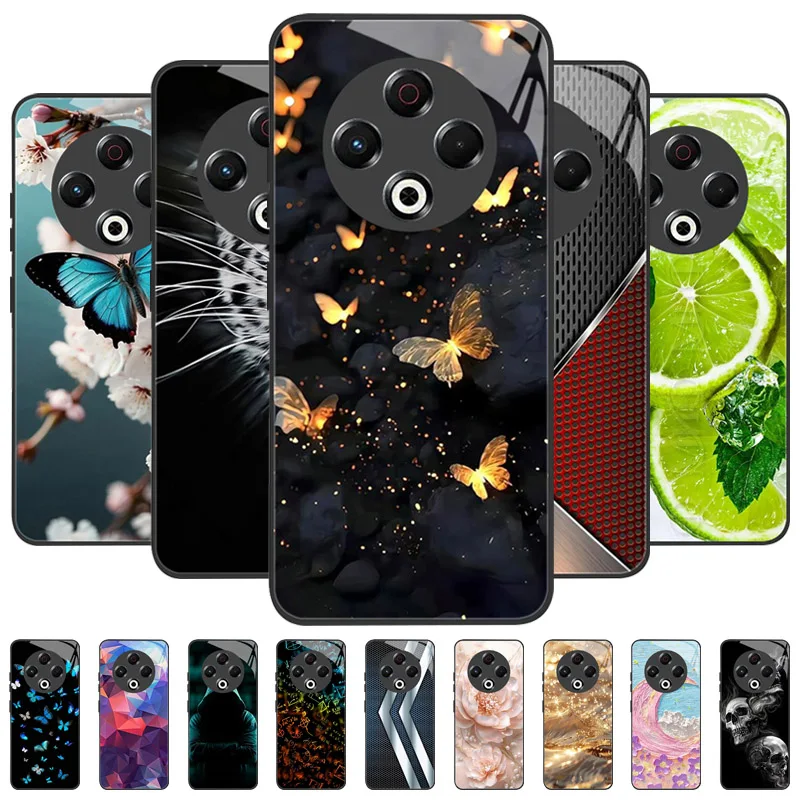 Luxury Shockproof Bumper Case with Tempered Glass for Tecno Spark 30 Series