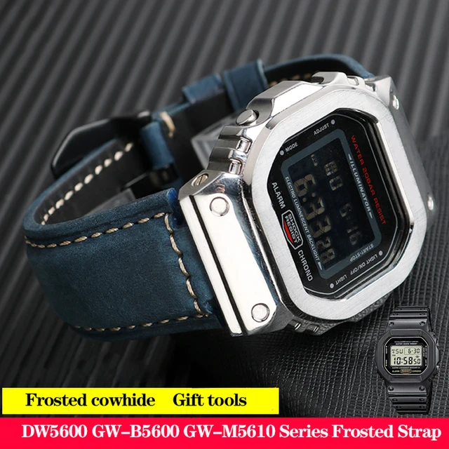 Vintage Frosted Genuine Cow Leather Watchband For Casio GM