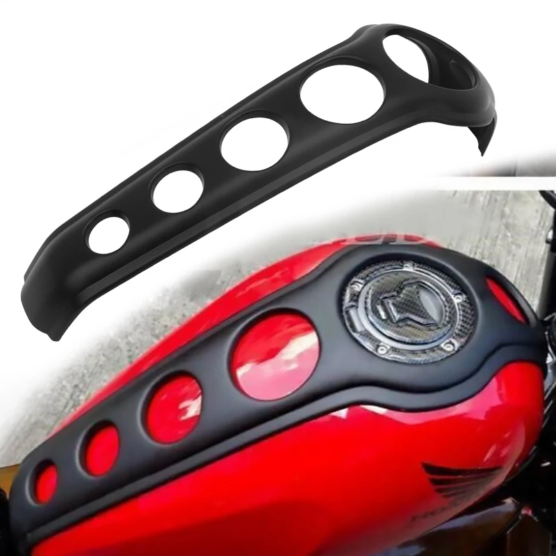 Motorcycle Gas Fuel Tank Cap Console Protector ABS Black Cover For