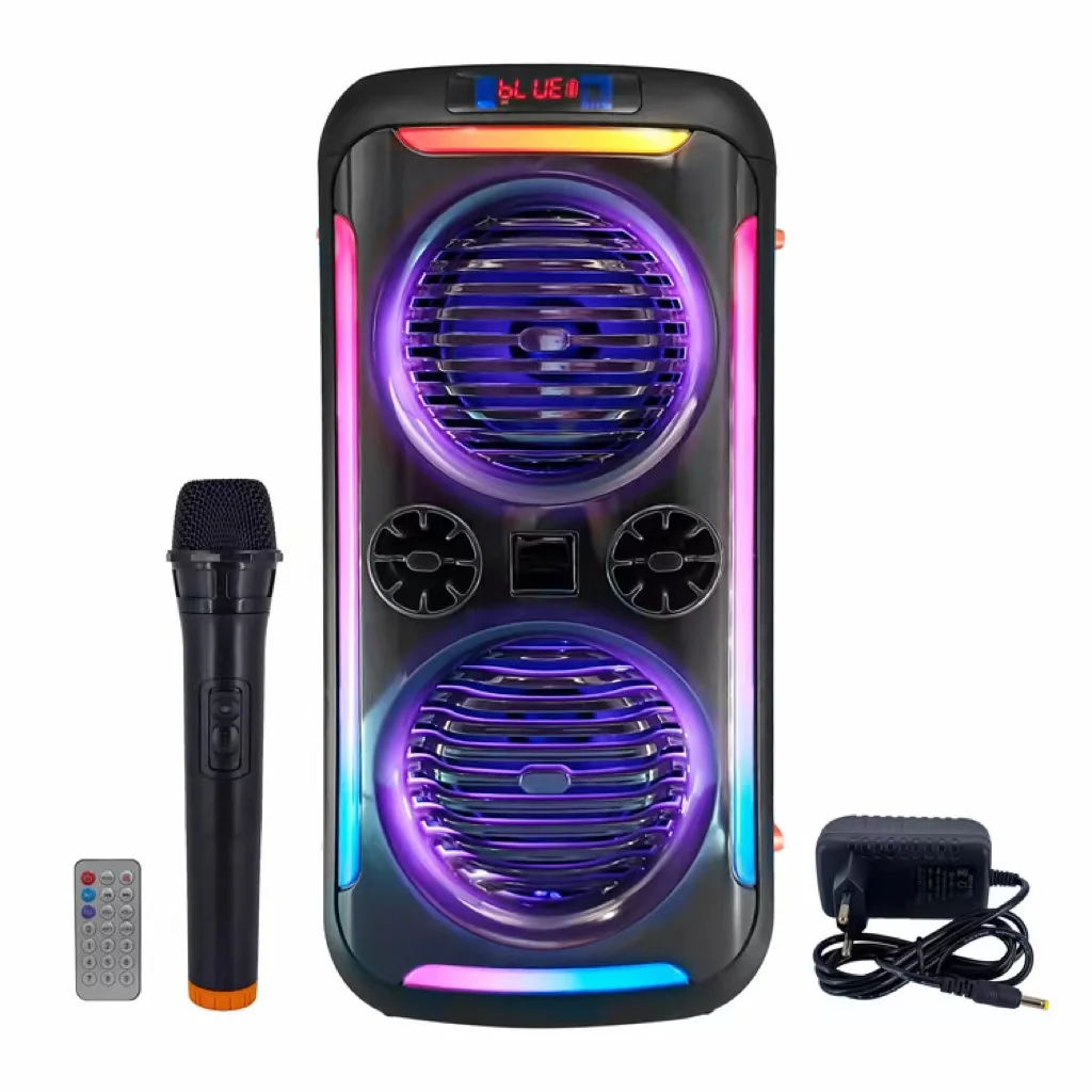

Dual 6.5 Inch Bluetooth Speakers 800W High-Power Home Karaoke Portable 360 Stereo Wireless Bass Speaker With Wireless Mic TF FM