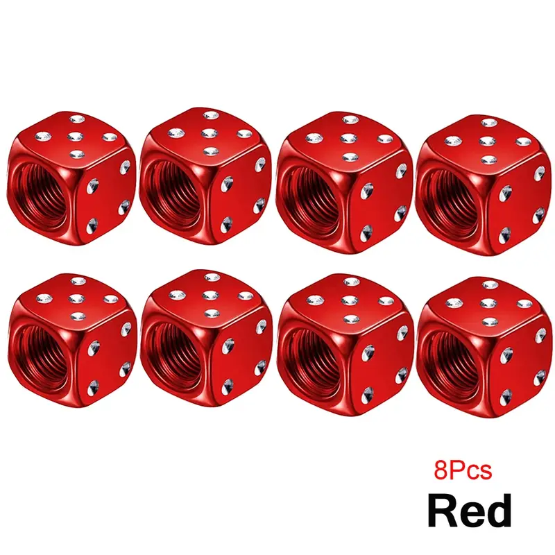 DSYCAR 2/8Pcs Aluminum Tire Valve Caps Dice Wheel Stem Tyre Tire Wheel Stem Air Valve Dust Cover for Car Truck Motocycle Bike - Image 22
