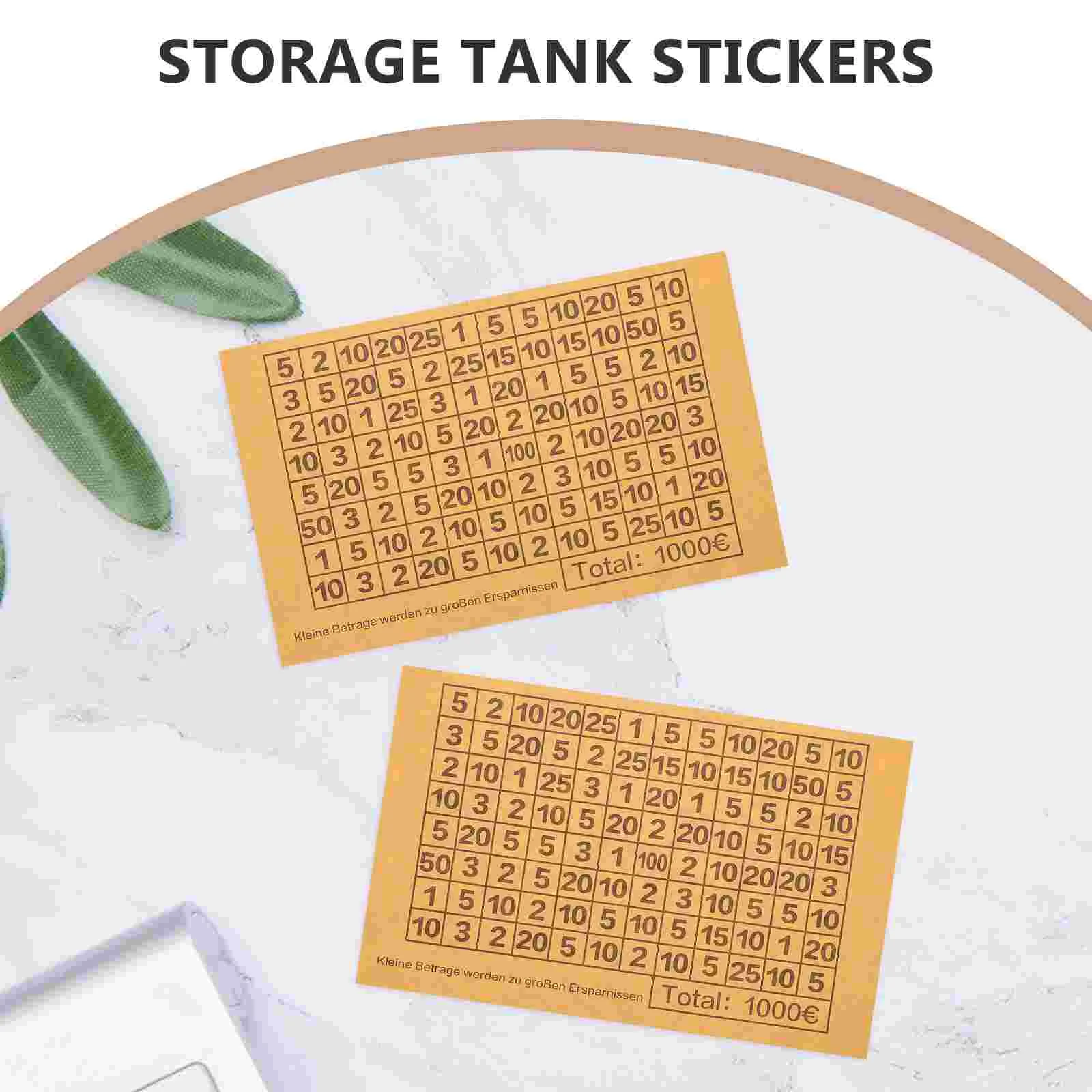 20 Sheets Piggy Bank Stickers Budgeting Number Adhesive Target Numbers Desktop Saving Goal Money Paper Targer 3