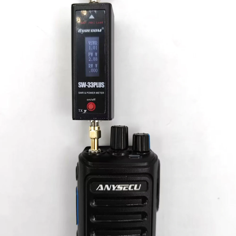 SURECOM SW-33Plus 100W Mini Power & SWR Meter VHF UHF 125-525MHz With Adapter for Walkie Talkie