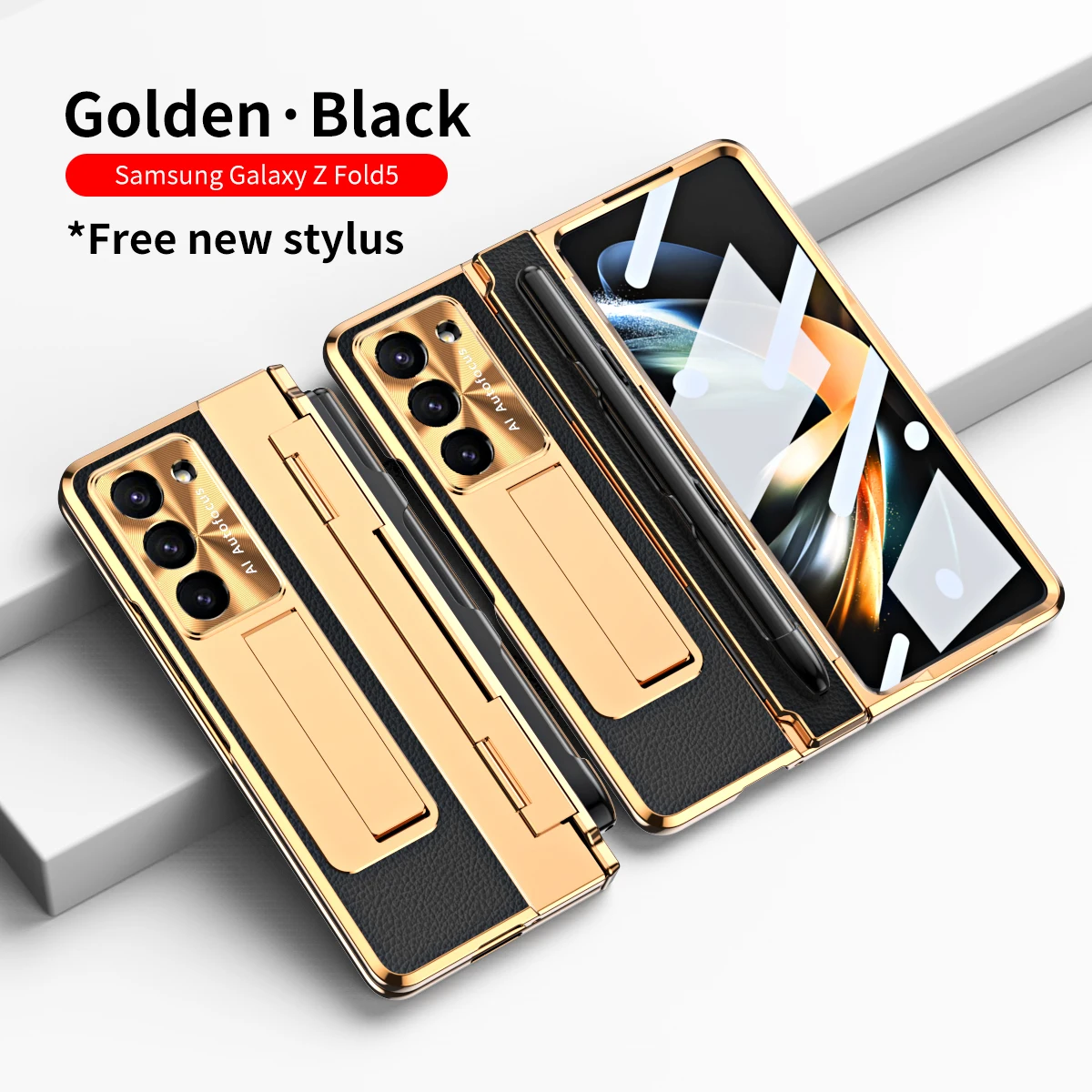 

Чехол для Samsung Z Fold5, роскошный кожаный чехол с подставкой, полная упаковка, чехол для телефона Samsung Galaxy ZFold5 Fold4 Fold3, Жесткий Чехол