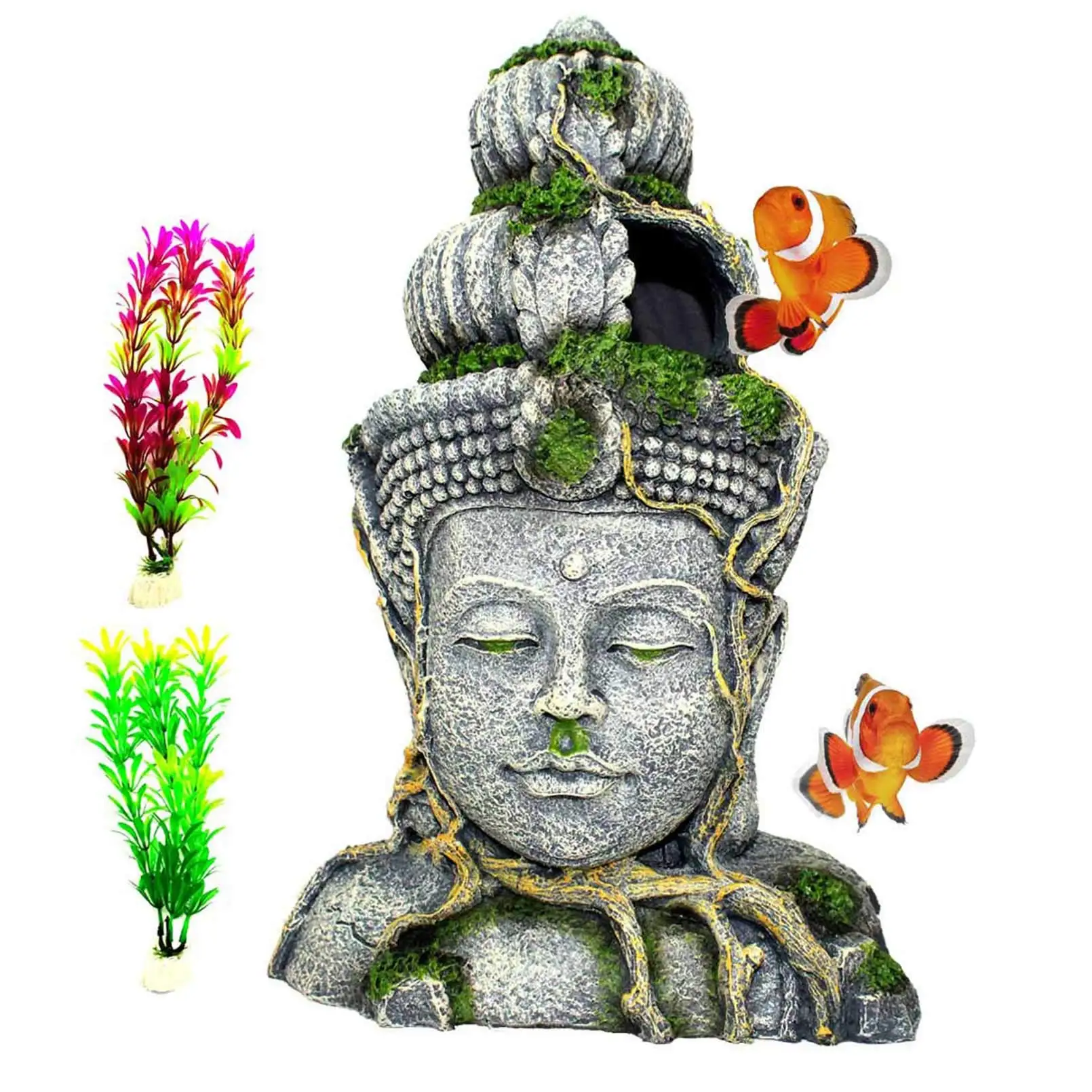 Guanyin Bodhisattva Statue Portable Aquarium Hideout Fish Tank