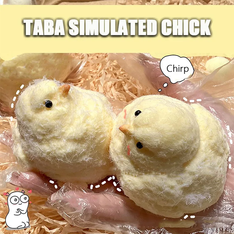 Squishy Chicken Toy Squishy Chicken Kawaii Handmade Silicone Soft Flocked Yellow Chicken Seal Soft Kids Birthday Gift Toy