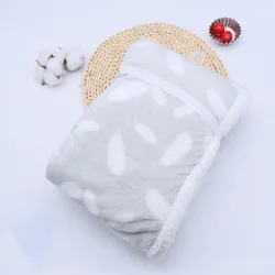 Cozy Fleece Infant Blanket - Ultra-Soft Thermal Stroller Sleep Swaddle Wrap - 76x102cm (Gray)