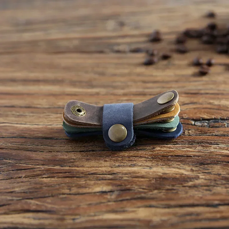  가죽 케이블 주최자 빈티지 이어폰 와이어 데이터 라인 클립 케이블 와인 더 타이 케이블 관리 코드 주최자 사무실