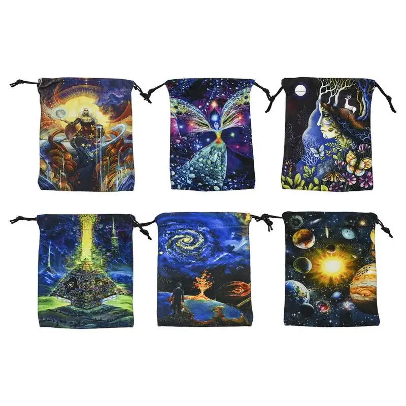 

Velvet Tarot Storage Bag Tarots Oracle Cards Storage Bag Waterproof Printed Board Game Card Storage Bag For Travel Women girls