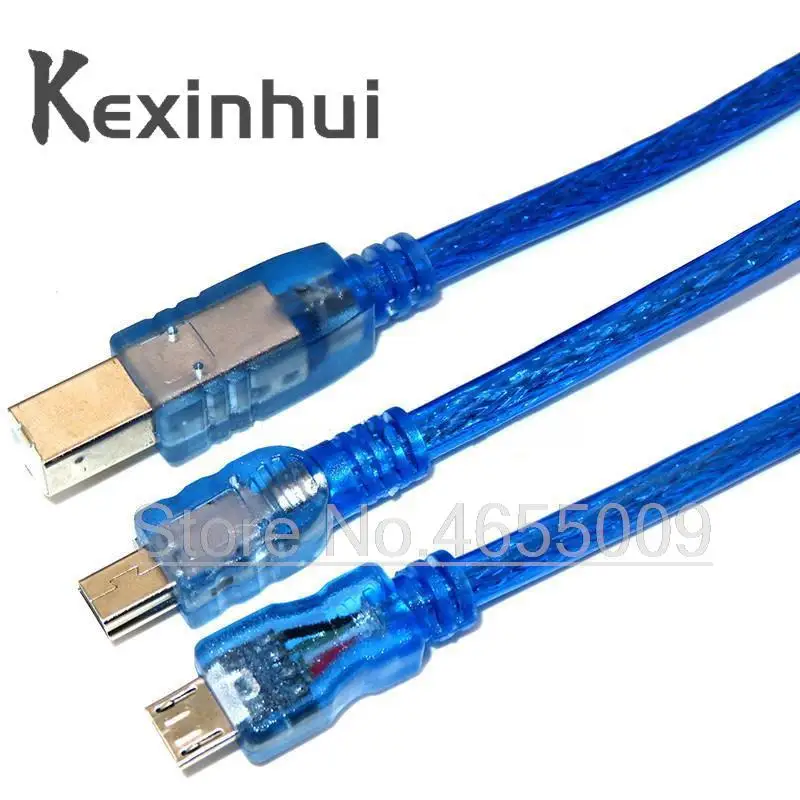 Cavo Usb Da 30Cm Per Uno R3/Nano/Mega 2560/Leonardo/Pro Micro/Due Blu Di Alta Qualità A Tipo Usb/Mini Usb/Micro Usb 0.3M Per Arduino