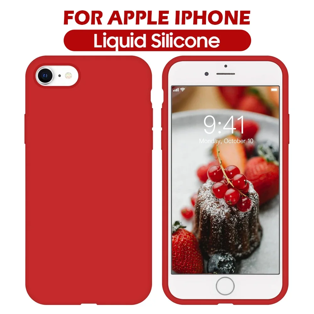Custodia In Silicone Liquido Originale Per Iphone Se 2020 6S 6 Plus 5S 5 Cover Antiurto Di Lusso Iphone Se 1St 2016 6 6S + 2Nd Accessory