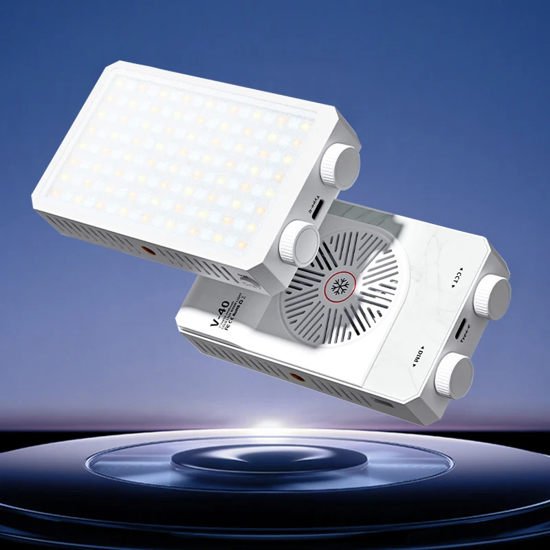 휴대용 LED 비디오 조명 40W RGB 포켓 사이즈 미니 휴대용 조명 온도 조절 내장형 충전식 배터리 PD 충전