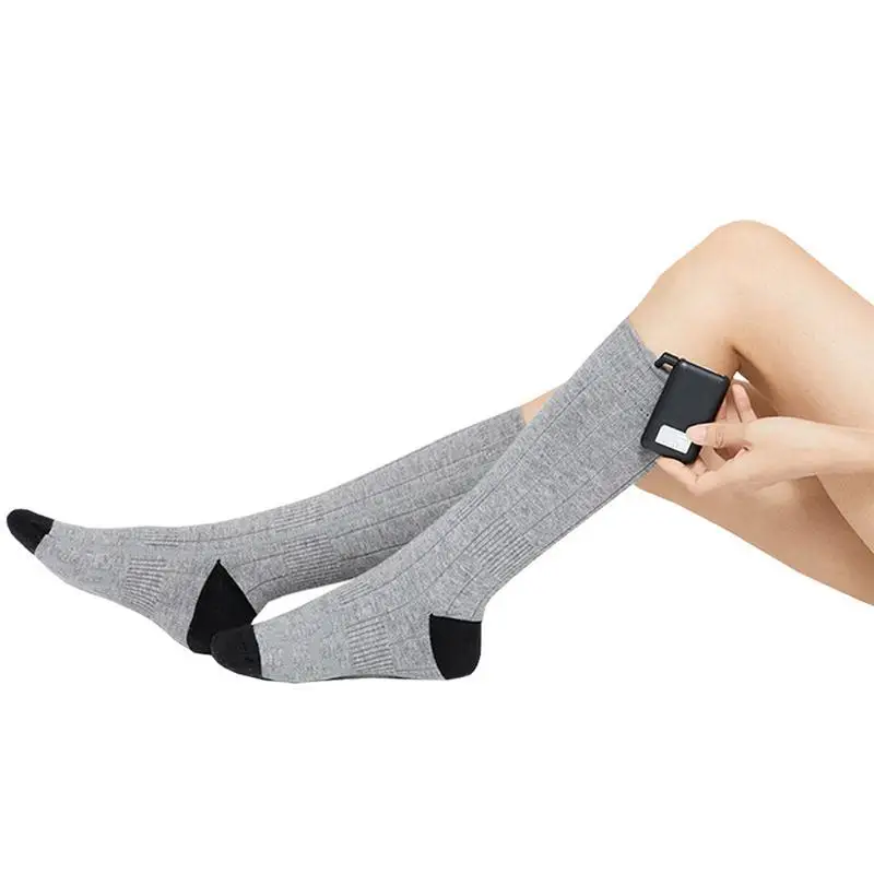 

Black/Gray 4000mAh Rechargeable Heating Socks Winter Battery Heated Socks Outdoor Skiing Warm Socks Foot Warmers For Men Women