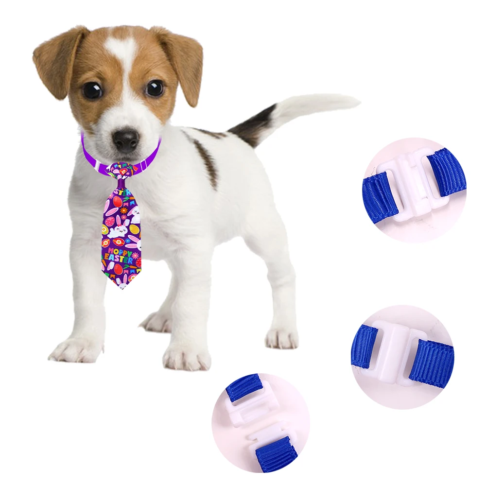 50/100pcs Easter Dog Neckties Rabbit Adjustable Tie Bowties For Small Dog Cat Easter Small Dog Puppy Grooming Accessories 4