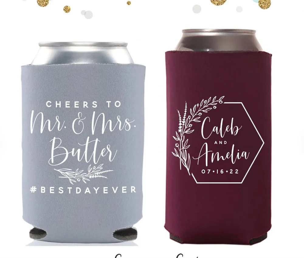 

Wedding Regular & Slim Can Cooler Package，Cheers to The Mr and Mrs - Custom - Wedding Favor Package, Wedding Favor, Party Favors