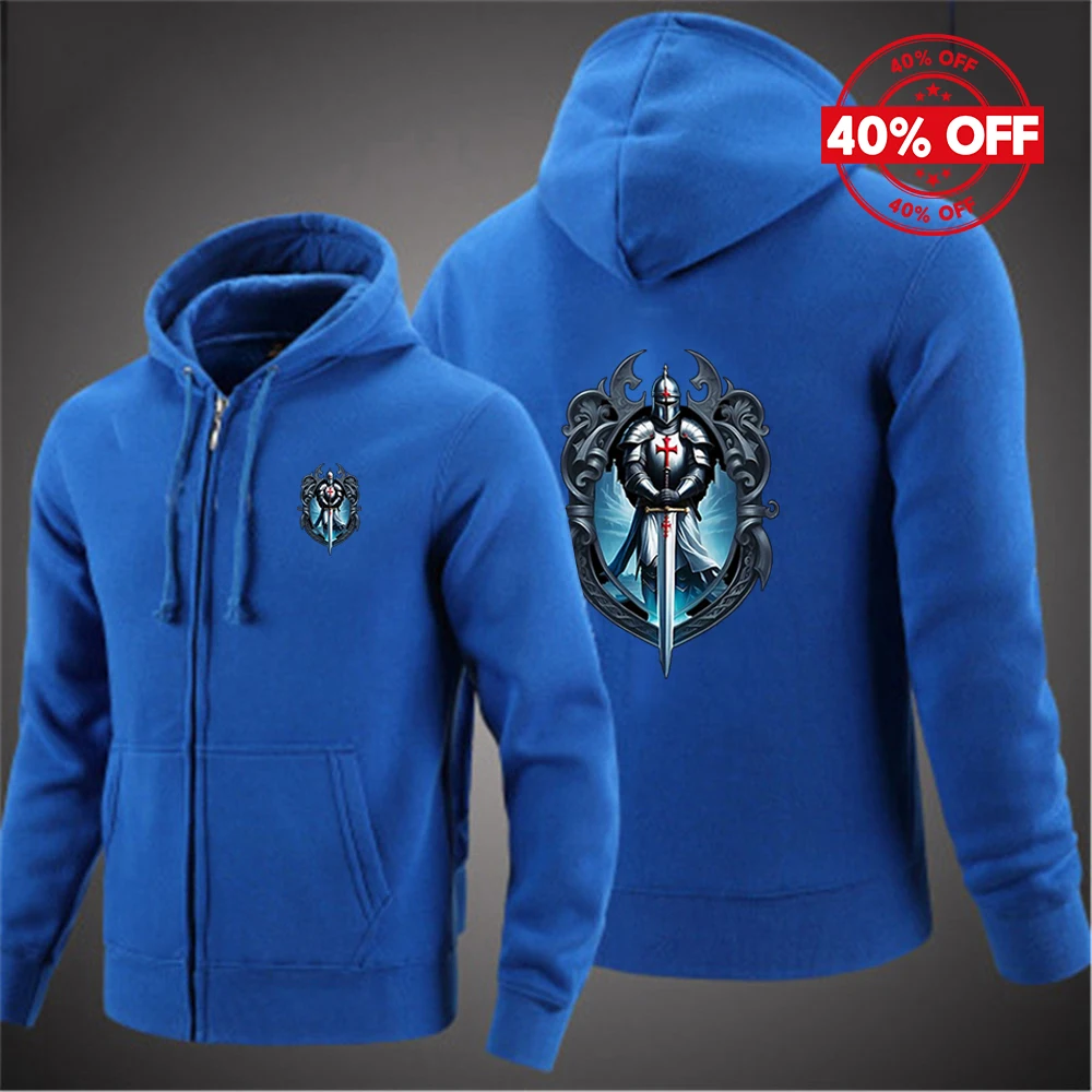 Mens Custom Hoodies Knights Templar Pattern Casual Coat