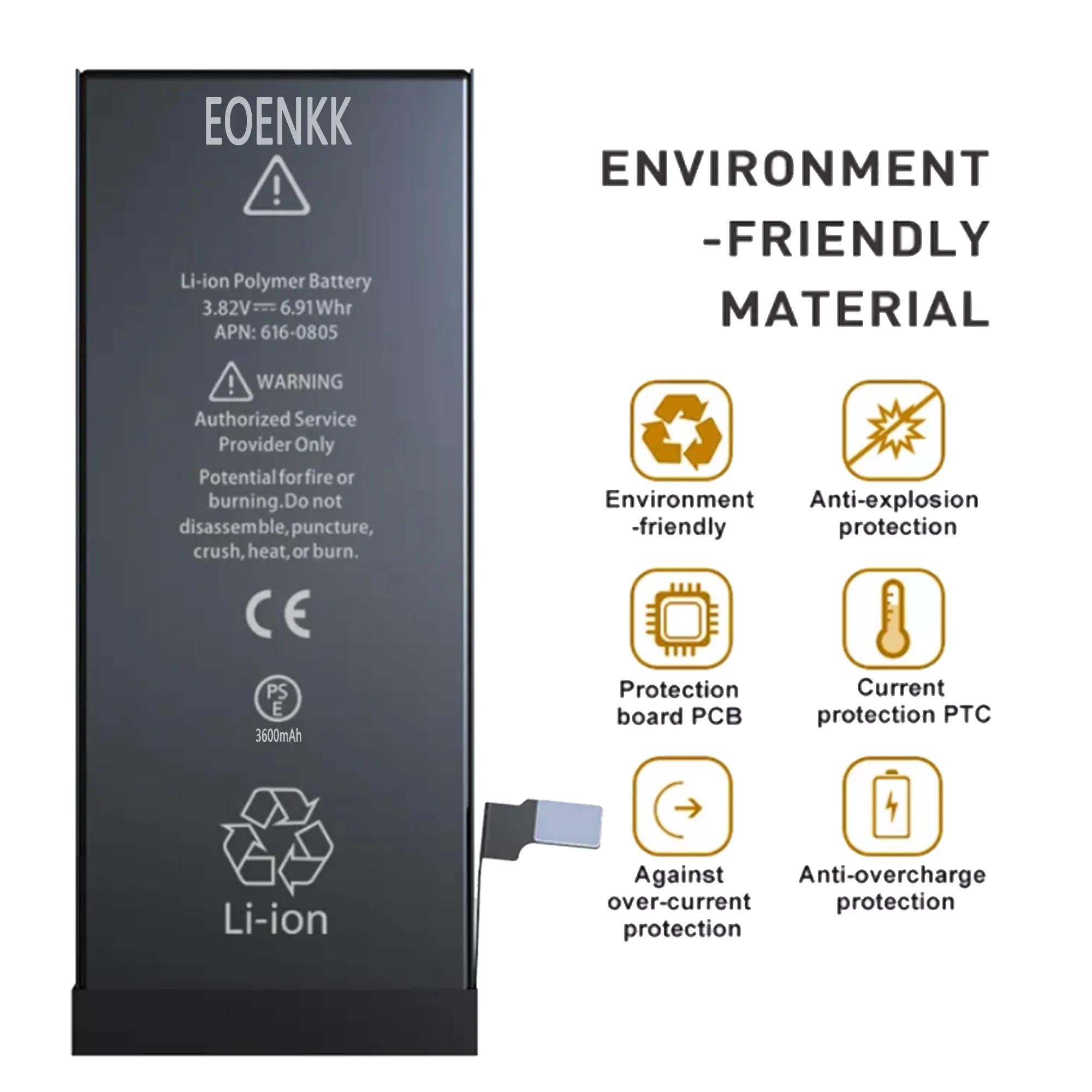 EOENKK 3600MAH Battery For Apple IPHONE 6P/ 6S PLUS Repair Part High Capacity Replacement Phone Batteries Bateria