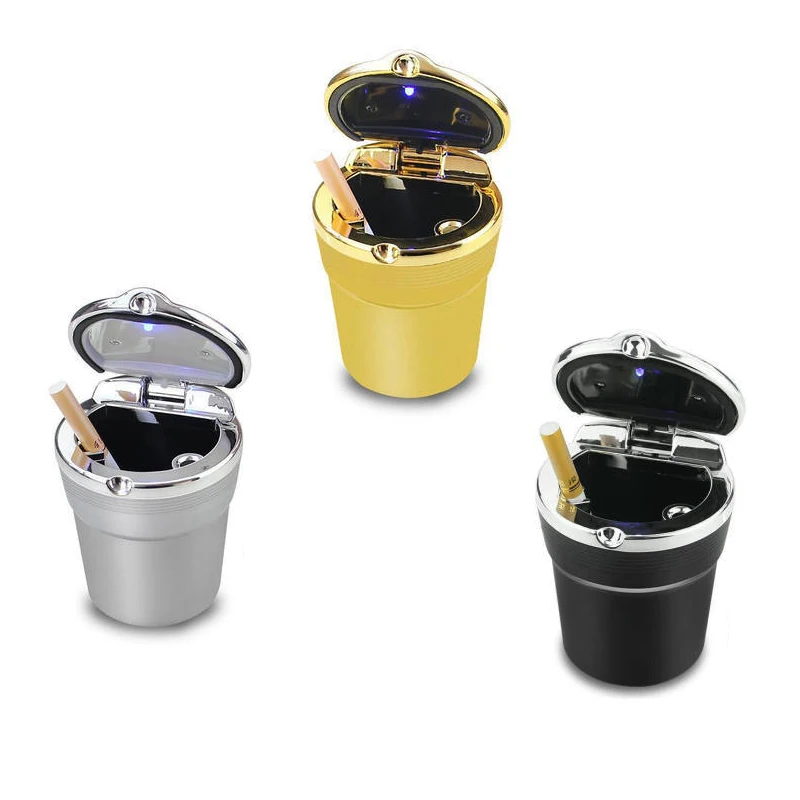 LED 조명이 있는 차량용 재떨이, 고급 난연 및 냄새 차단 기능의 담배 재떨이 컵 홀더, 고급 자동차 실내 장식 액세서리