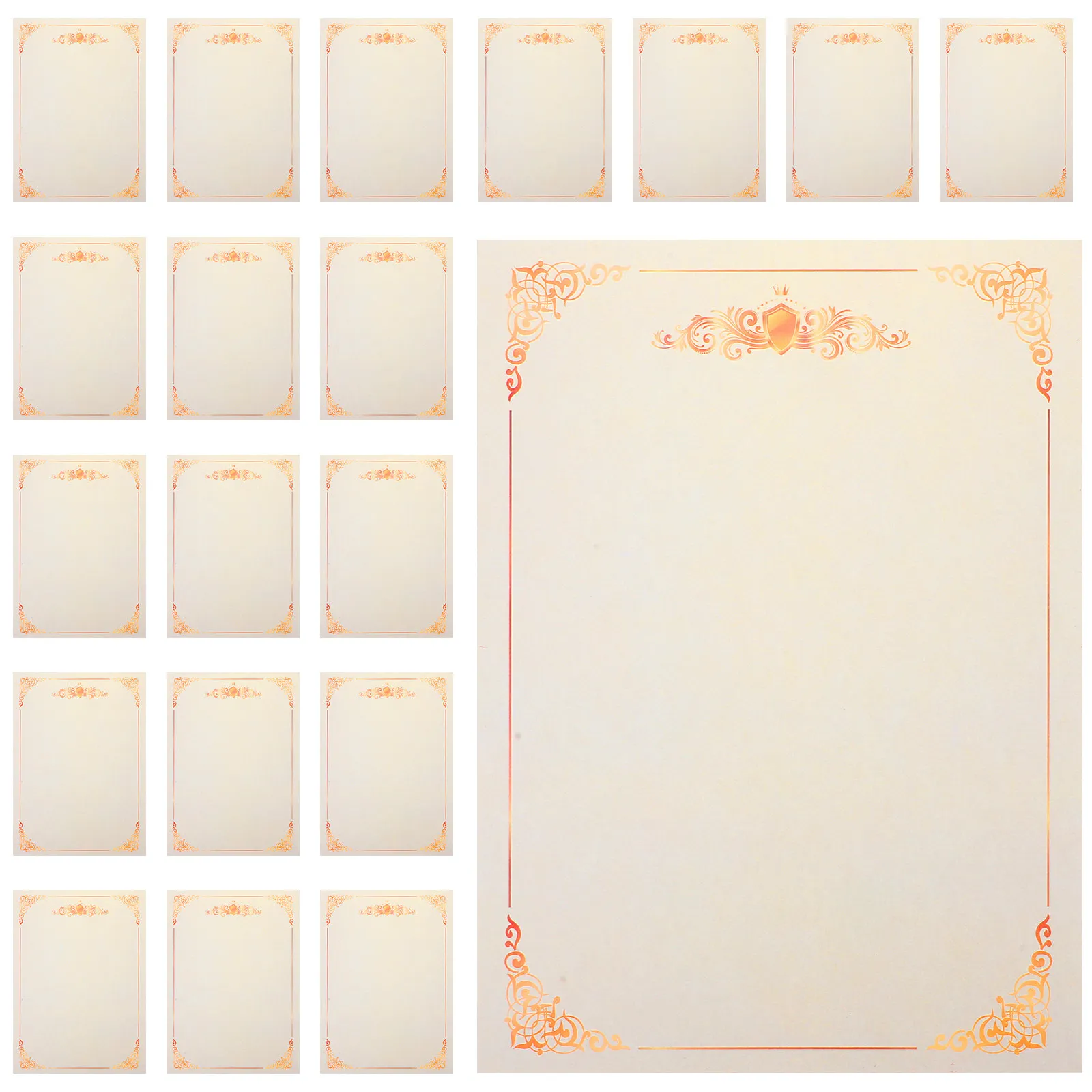 100매 인쇄 가능한 증서용지 - 양면 오프셋 무지 상장 용지 (학교 학위증, 졸업 증서용)