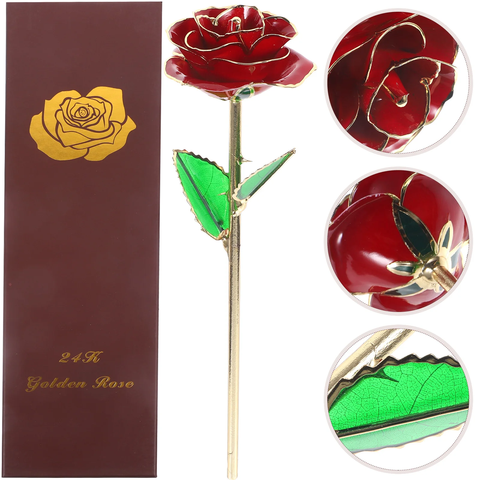 

Blooming Lacquered 24K Gold Roses Plated Real Rose Birthday Valentine's Day Anniversary Mother's Day Gift with Souvenir Bag