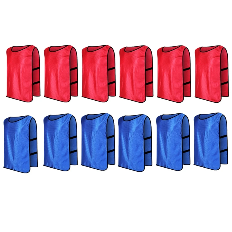 

12 Piece Soccer Practice Jerseys Training Vest For Adults For Indoor Outdoor Playground XL