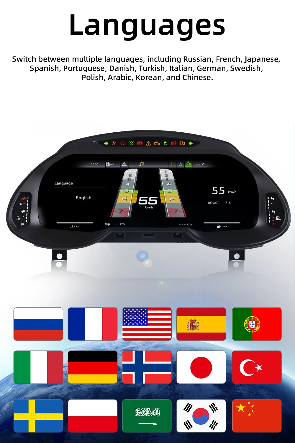 Digital Instrument Cluster For Audi Q5 2009-2018 Speedometer 12.3”HD screen1920*